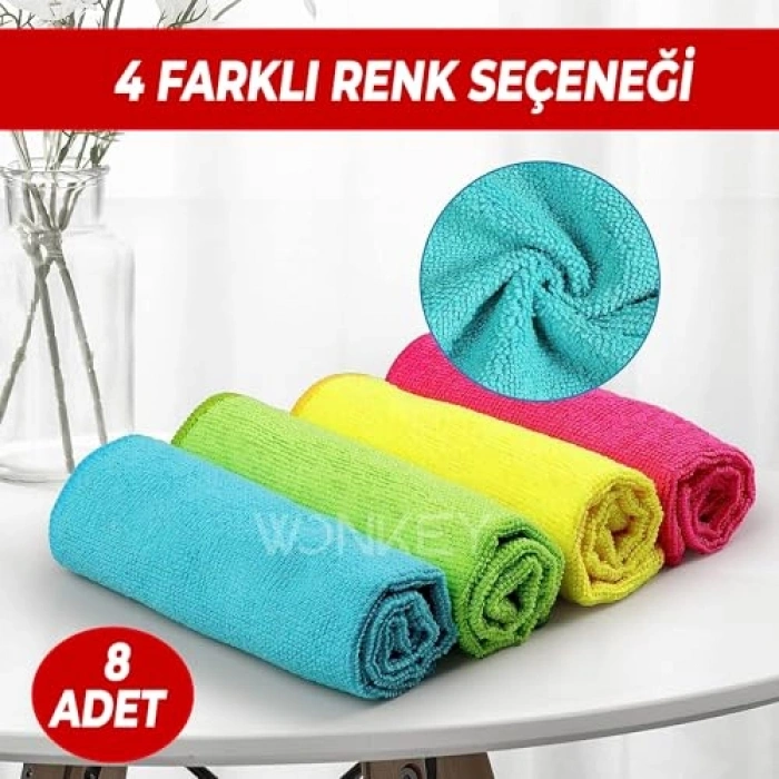 8li Krofiber Tezlik Bezi, Mutfak İçin Leke Bırakmaz