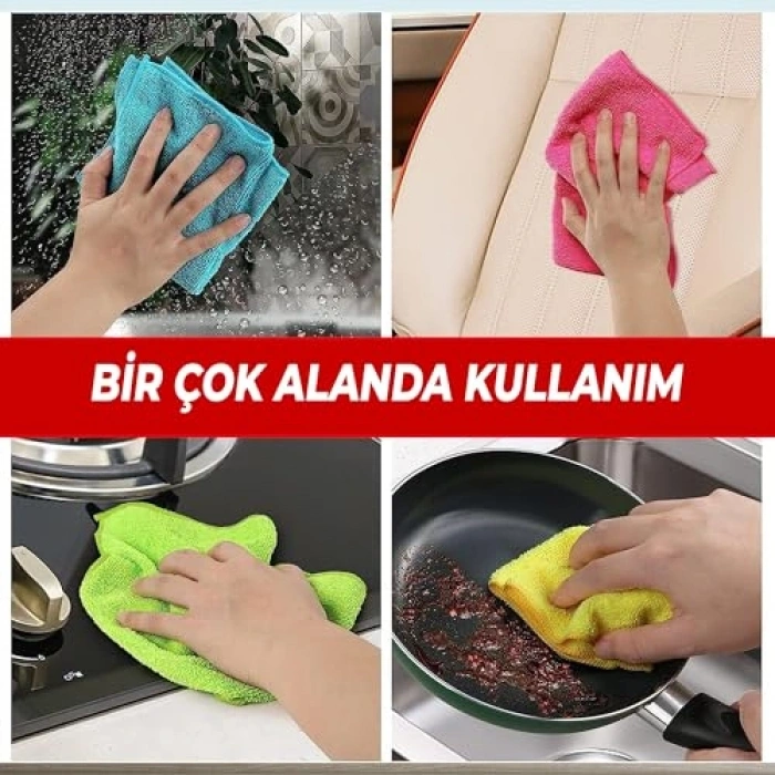 8li Krofiber Tezlik Bezi, Mutfak İçin Leke Bırakmaz
