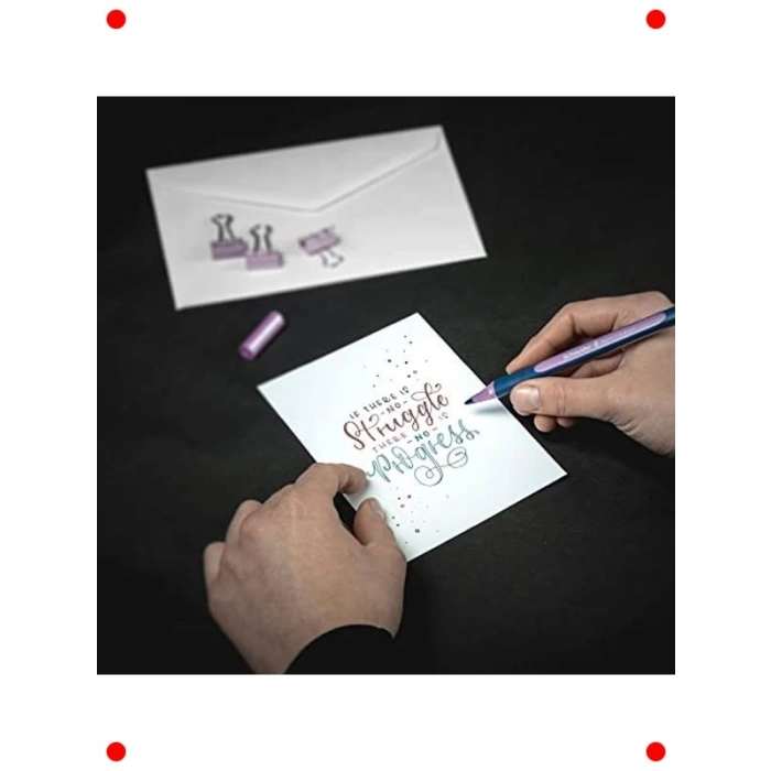 8li Metalik Tükenmez Kalem Seti - Çeşitli Renkler