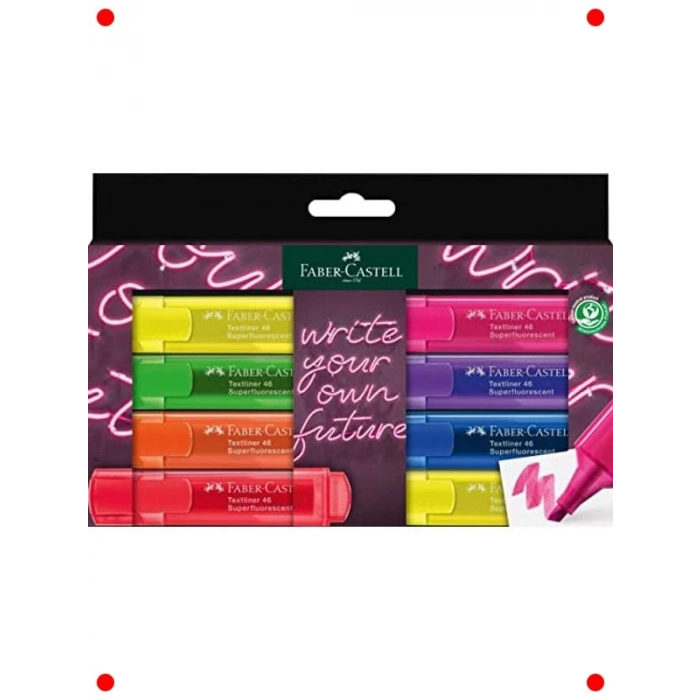 8li Şeffaf Renk Fosforlu Kalem Seti