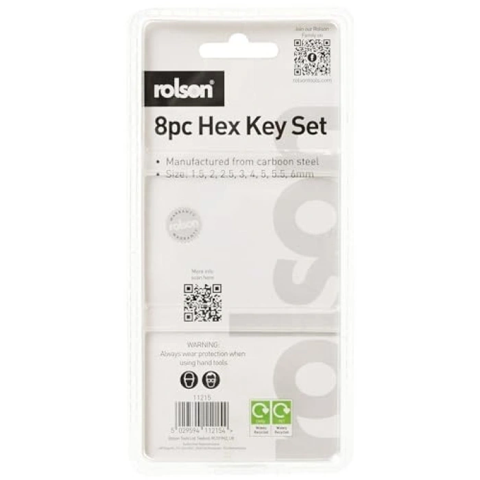 8 Parça Allen Anahtar Seti, Farklı Boyutlarda Hex Anahtarlar