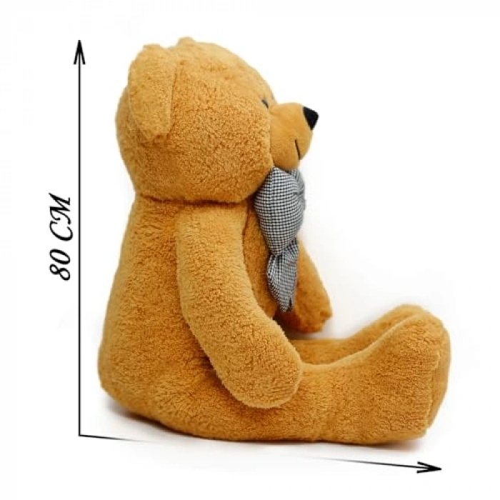 80 cm Dev Pelüş Papyonlu Ayı,Peluş Ayı,Yumuşak ve Sevimli  Boy Oyuncak Ayıcık,Sarılmalık Papyonlu,Sevgiliye Hediye(Kahverengi)