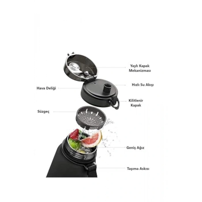 800ml Kapasiteli Çift Renkli Kilitlenebilir Su Matarası, Sızdırmaz