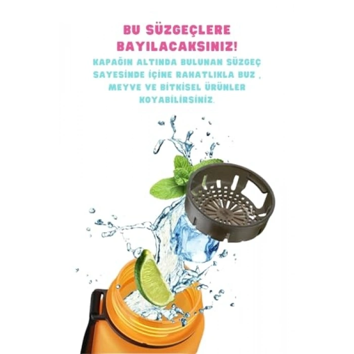 800ml Kapasiteli Çift Renkli Kilitlenebilir Su Matarası, Sızdırmaz