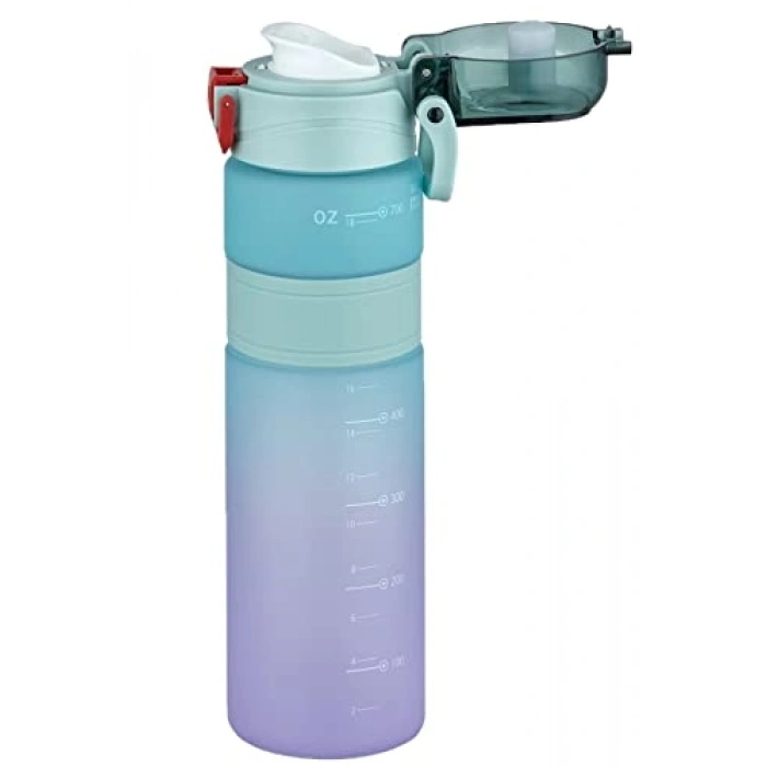 800ml Kaydırmaz Silikon Gövde Motivasyon Su Matarası