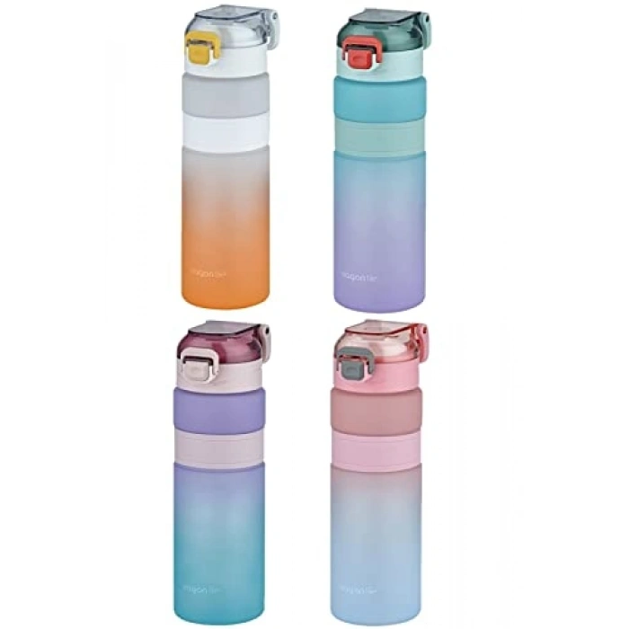 800ml Kaydırmaz Silikon Gövde Motivasyon Su Matarası