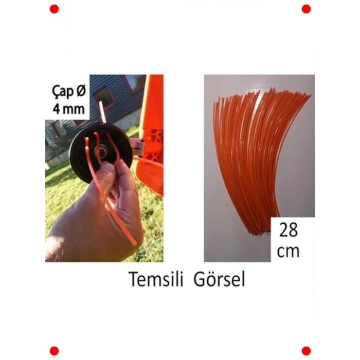 85 Adet Kare Çubuk Tırpan Misinası | 4mm x 28cm