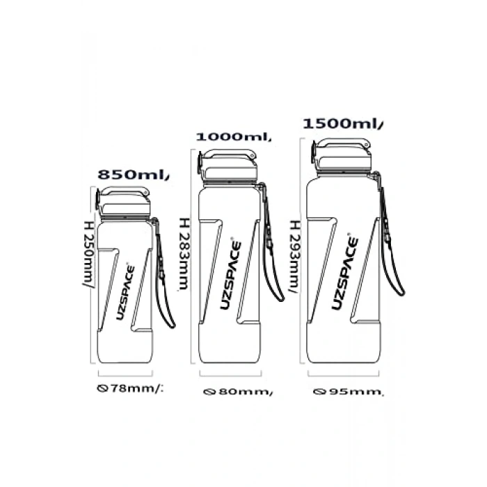 850ml Kırmızı Tritan Su Matarası, Pipetli Kullanım Özelliği