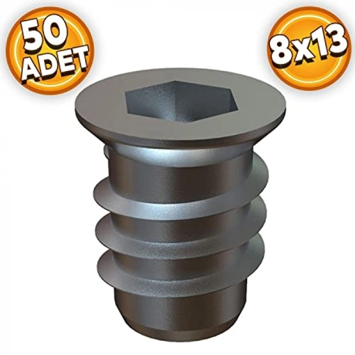 8x13 mm Çinko Metal Dübel - 50 Adet Paket