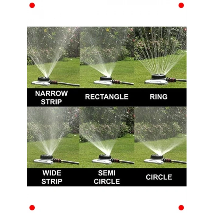 9 Desenli Çim Fıskiyesi Seti - Metal Tabanlı