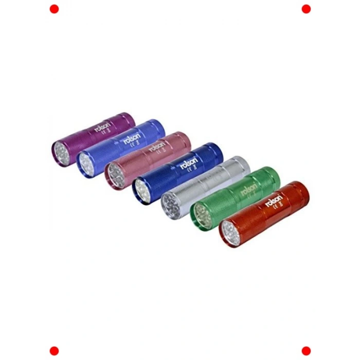 9 LED Alüminyum El Feneri - Çok Renkli