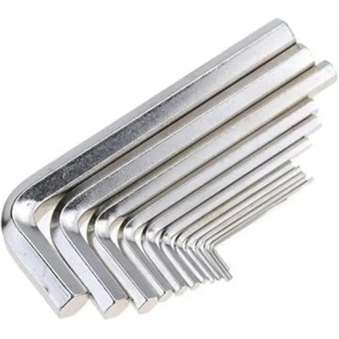 9 Parça Çelik Alyan Anahtar Seti, 1,5 mm ile 10 mm Arası Boyutlar