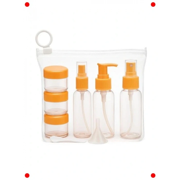 9 Parça Seyahat Kozmetik Dolum Seti (Uçak Uyumlu)