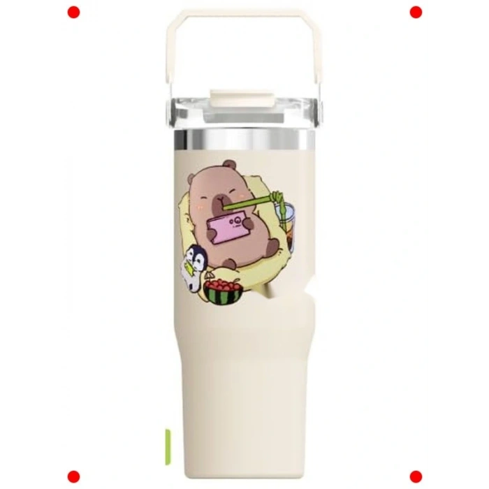 950 ml Çelik Termos Kupa (Pipetli ve Kulp)