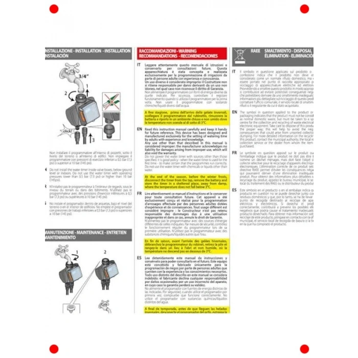 98 Programlı 2 Çıkışlı Otomatik Sulama Zamanlayıcısı