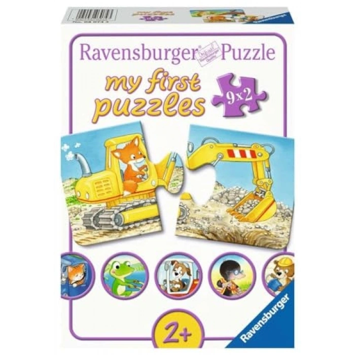 9x2 Parça Puzzle İnşaatçı Hayvanlar 030743