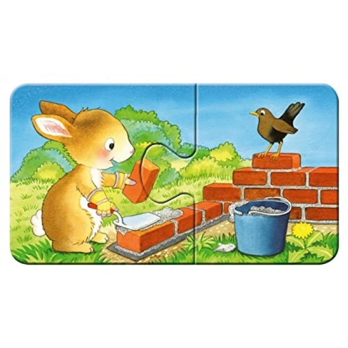 9x2 Parça Puzzle İnşaatçı Hayvanlar 030743