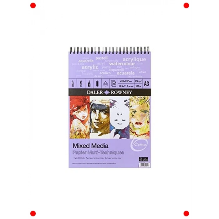 A3 Sanat Spiralli Blok - 250g/m² 30 Beyaz Yaprak