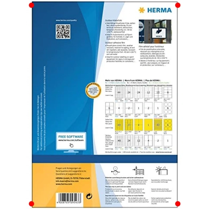 A4 Hava Koşullarına Dayanıklı Dış Mekan Etiketi 40 Adet