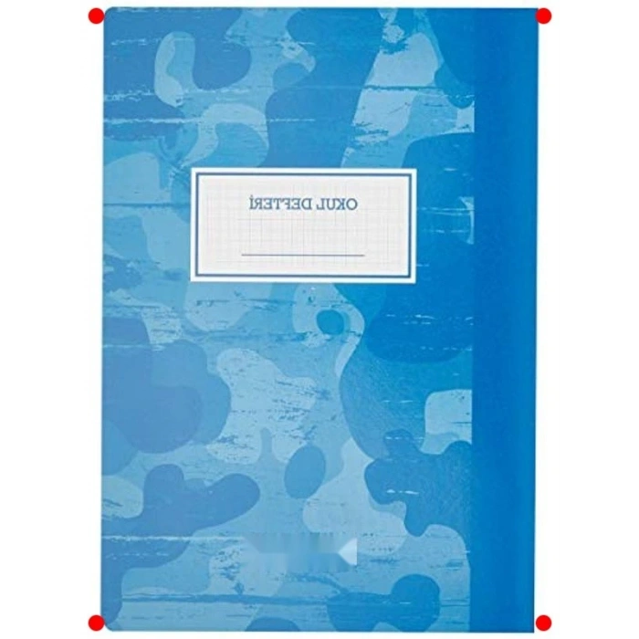 A4 Kareli Okul Defteri, Mavi Kamuflaj, 80 Yaprak