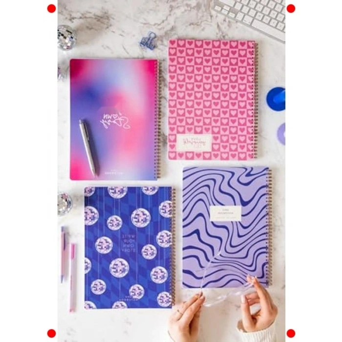 A4 Kareli Spiralli Defter Seti, 4lü (80 Yaprak)