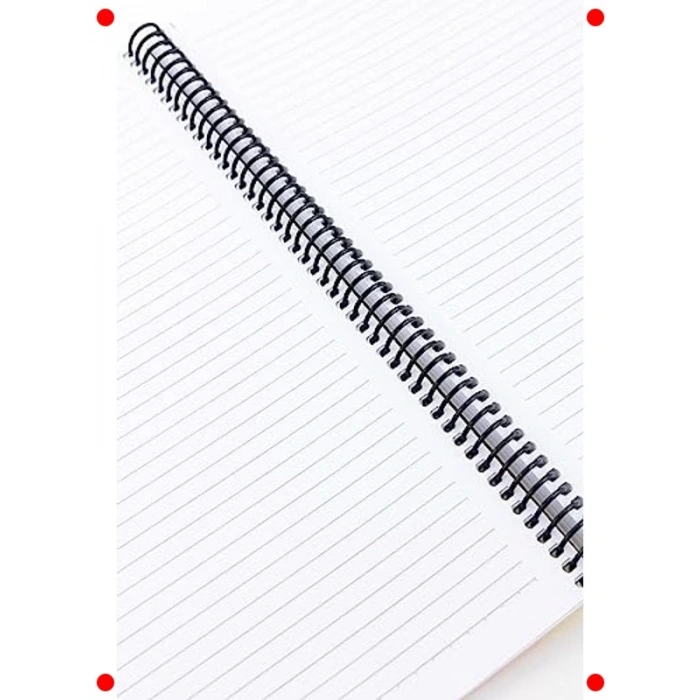 A4 Kırmızı Karton Kapaklı Çizgili Spiralli Defter