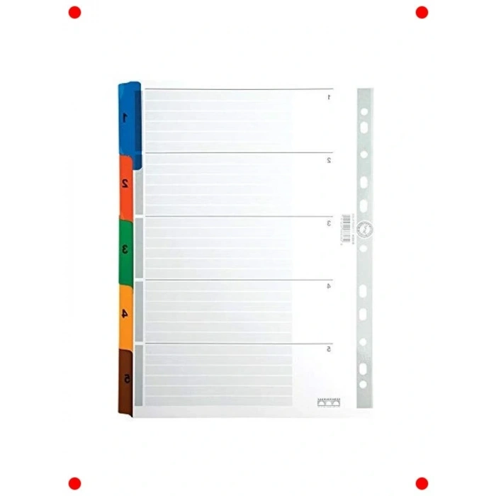 A4 Klasik 1-5 Rakamlı Karton Ayraç Seti