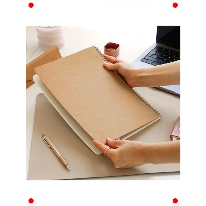 A4 Kraft Kapaklı Çizgili Not Defteri - 70 Yaprak