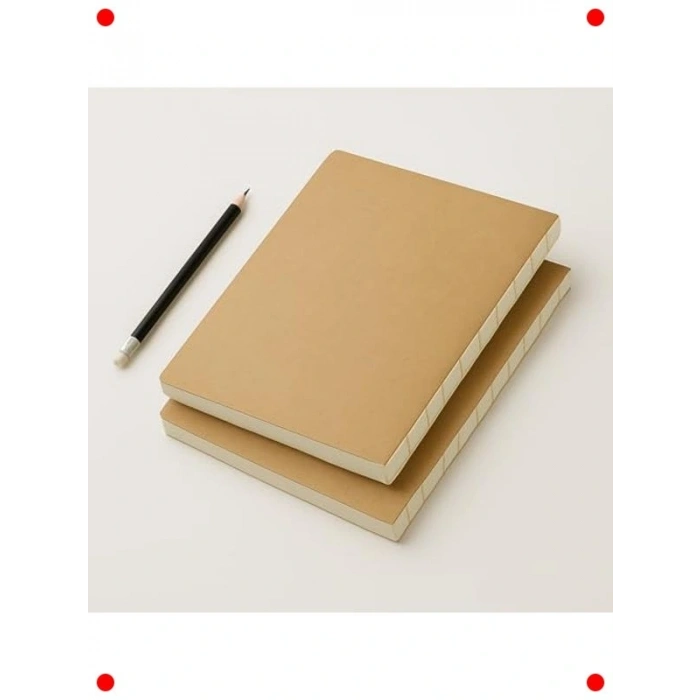 A4 Kraft Kapaklı Çizgisiz Defter - 180° Açılabilir