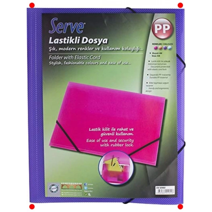A4 Lastikli Evrak Dosyası - Mor