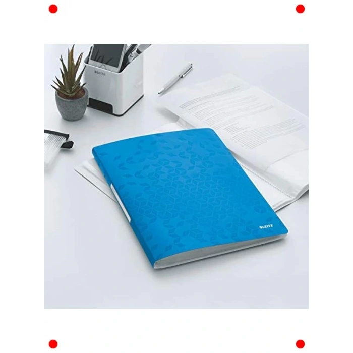 A4 Metalik Mavi Sunum Dosyası (20 Poşetli)