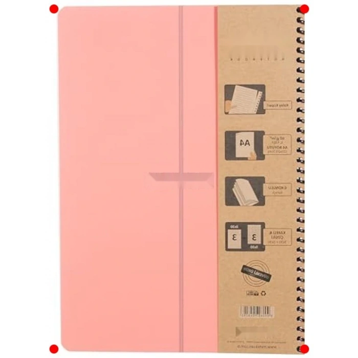 A4 Pastel Spiralli Defter, 6 Konulu, Pembe