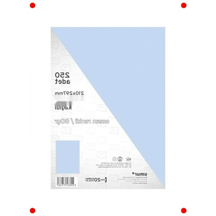 A4 Renkli Fotokopi Kağıdı - Okyanus Mavi - 250 Yaprak