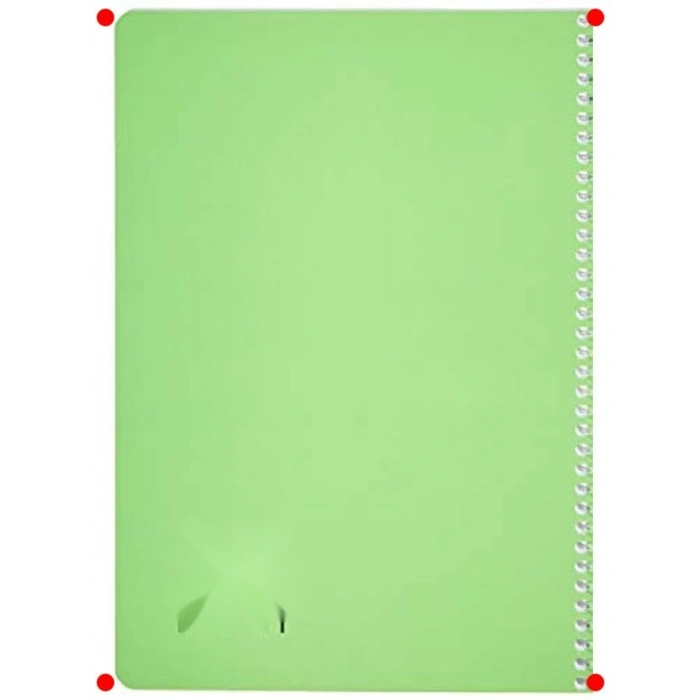 A4 Spiralli Karton Kapaklı Kareli Defter - 144 Yaprak Yeşil