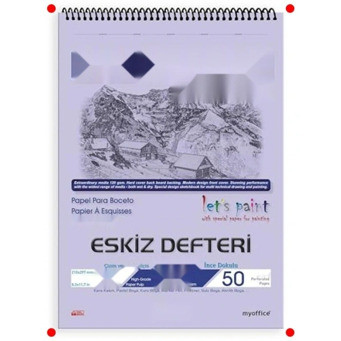 A4 Spiralli Sanat Eskiz Defteri (120gr)