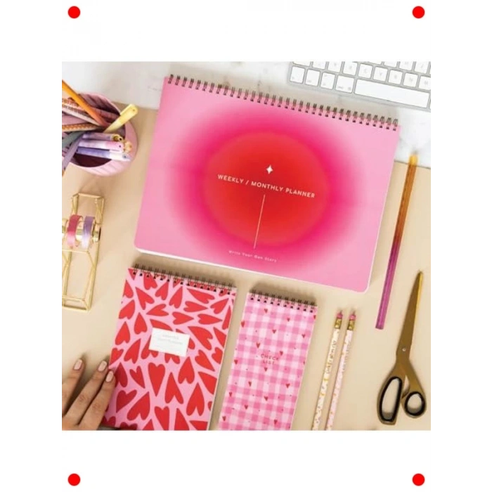 A4 Süresiz Haftalık & Günlük Masaüstü Planlayıcı (3lü Set)