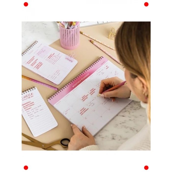 A4 Süresiz Haftalık & Günlük Masaüstü Planlayıcı (3lü Set)