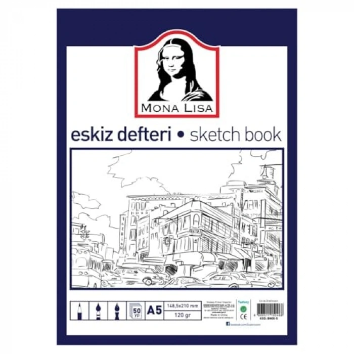 A5 Boyutunda Eskiz Defteri, 50 Yaprak, 120 gr