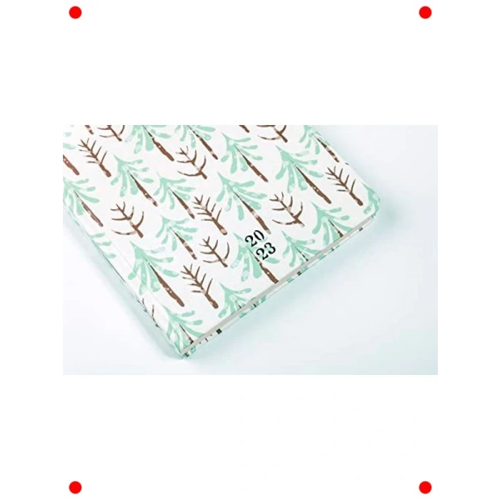 A5 Çam Ağacı Desenli 2023 Haftalık Ajanda - Çizgisiz