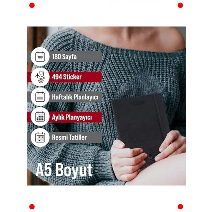 A5 Deri Spiralli Planlayıcı Ajanda - Kasım 2025-Aralık 2026