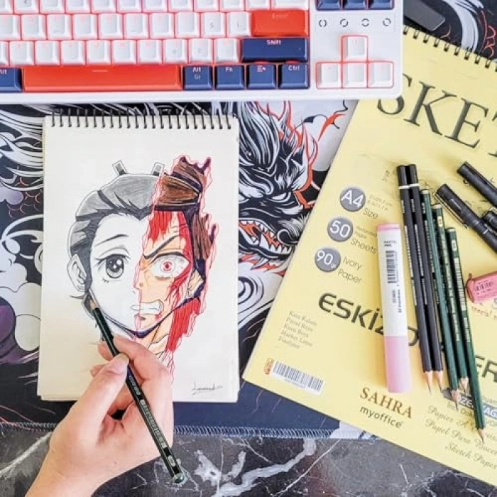 A5 Eskiz Defteri, 90 gr, 100 Yaprak, Spiralli Kalite