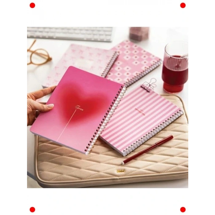 A5 Kareli Okul Defteri 4lü Set, Spiralli, 80 Yaprak