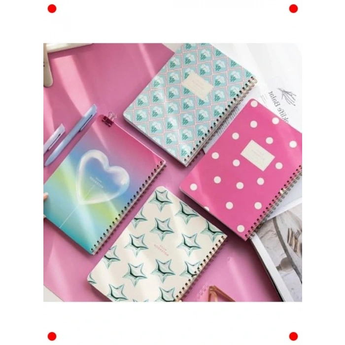 A5 Karton Kapaklı Çizgili Defter Seti (4lü) 80 Yaprak