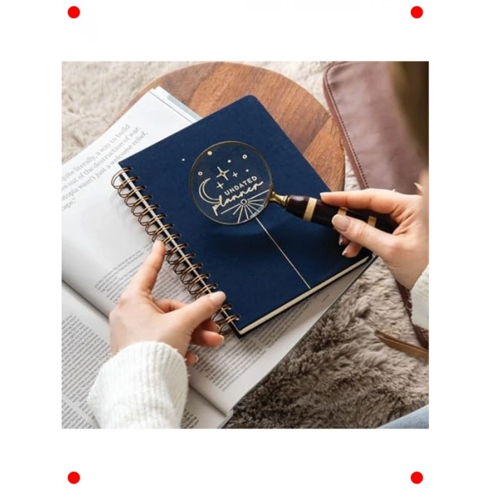 A5 Keten Kapak Süresiz Spiralli Ajanda - Lacivert