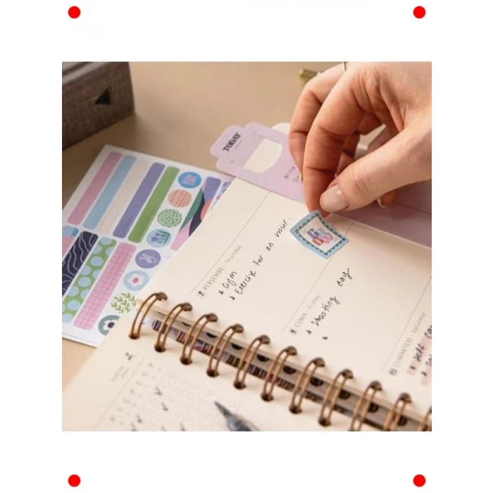 A5 Keten Kapaklı Süresiz Planlayıcı - Mercan