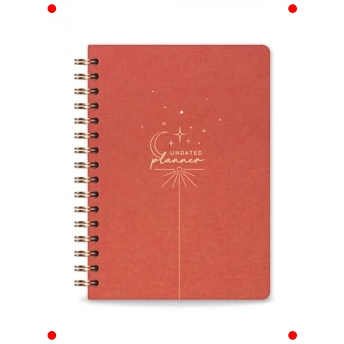 A5 Keten Kapaklı Süresiz Planlayıcı - Mercan