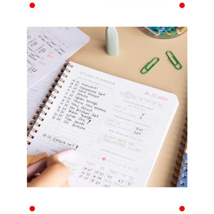 A5 Spiralli Çalışma Planlayıcısı - Sınav Hazırlık