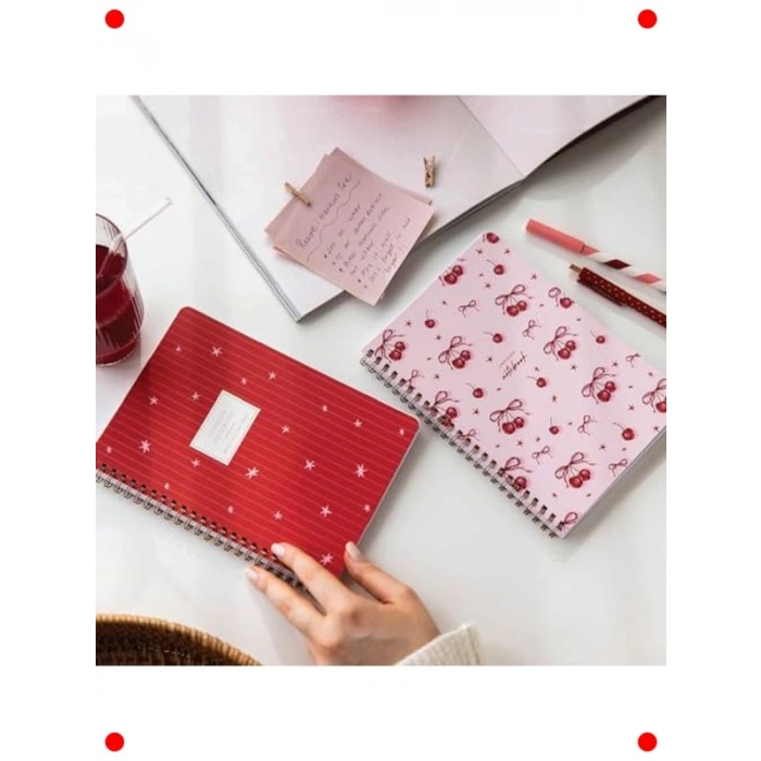 A5 Spiralli Çizgisiz Defter 2li Set - 80 Yaprak