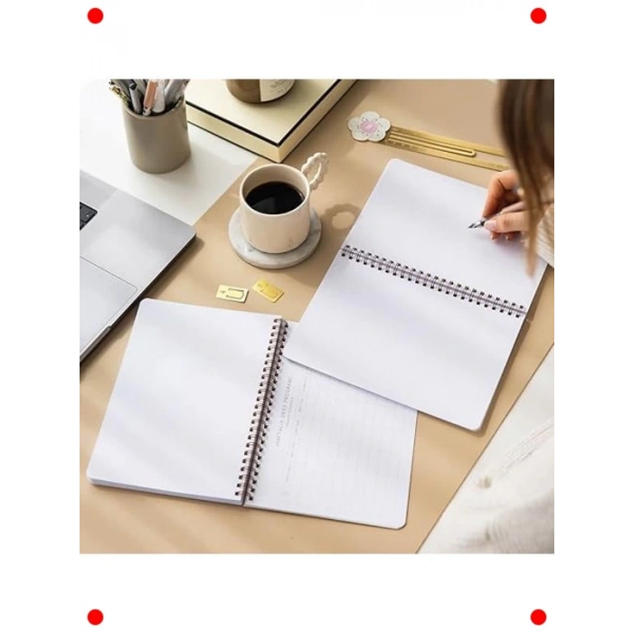 A5 Spiralli Çizgisiz Defter 2li Set - 80 Yaprak