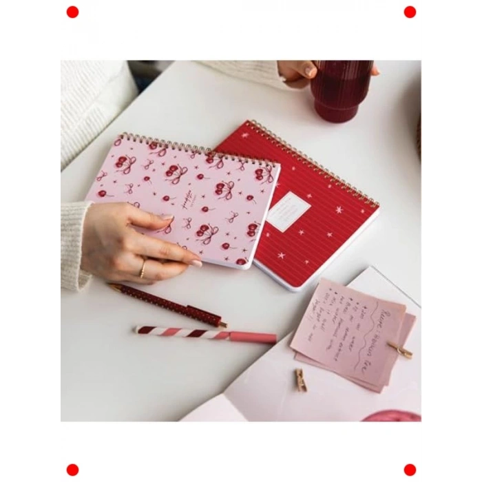 A5 Spiralli Çizgisiz Defter 2li Set - 80 Yaprak